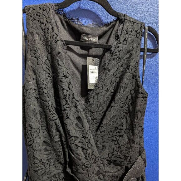 City Chic Dress Lace Magic High Low Lace Women's Plus Sz XS (14/14W/L) - BNWT - Picture 5 of 15